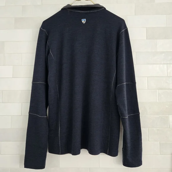 NWT Kuhl Ryzer 1/4 Zip Men's Pullover Size Medium Midnight Blue Navy Gray NEW - Picture 11 of 11